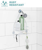 Zenna Home Rust Resistant Hanging Shower Caddy, Over the Shower Head Caddy with 1 Wide Shelf and Built In Soap Dish, Steel Bathroom Hanging Organizer, White (Pack of 6) - size: 1 Shelf and Soap Dish (Pack of 6), style: Wide
