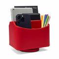 UnionBasic Rotating Desk Organizer, 360 Desk Spinning Caddy, Desktop TV Guide/Mail/Media/Remote Controller Holder Organizer, Red - color: Red