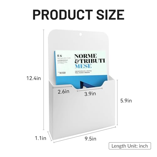 DALTACK Magnetic File Holder, Magnetic Mail and Paper Organizer for File Cabinets, Refrigerators or Wall, Large PP File Pocket for Letters, Documents, Magazines and Folders, 2 Pack
