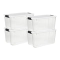 Sterilite 4 Pack Ultra Latching Box, Storage Bins with Lids, Clear Plastic, 70 Quart - Heavy-Duty Organizing Containers for Closet, Bathroom, and Office - size: 70 Quart