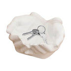 Hands Shape Key Storage Rack - Carved Hands clue Plate, Dependable Double Palm Clue Bowl | Innovative Keys Entryway Jewelry Dish Hand Shaped Tray, Entryway Sculptural Dish Hand Tray for Key - color: White
