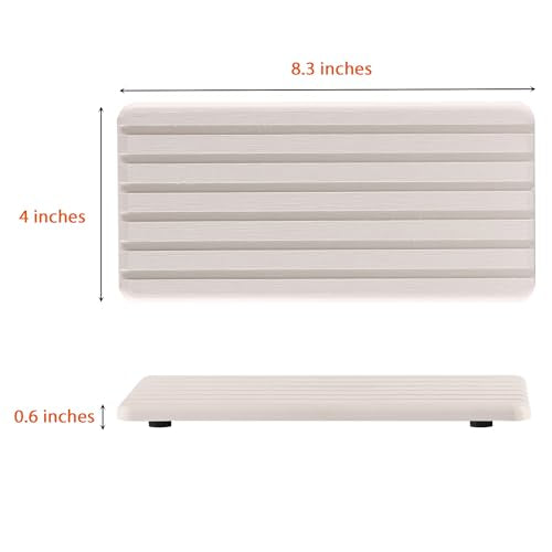 NiuYichee 2 PCS Water Absorbent diatomite Coasters, 8.3" x 4" Water Absorbing Stone Tray for Sink, Stone Drying mat for Kitchen Counter, Stone soap Tray Used for Hand Soaps & toiletries & Plants - color: White, size: 8.3 x 4 inches