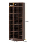 Tribesigns 10-Tier Shoe Storage Cabinet, Espresso Wooden Shoe Rack with 30 Cubbies, Freestanding Tall Entryway Shoe Organizer for Closet, Entryway, Living Room - color: Espresso