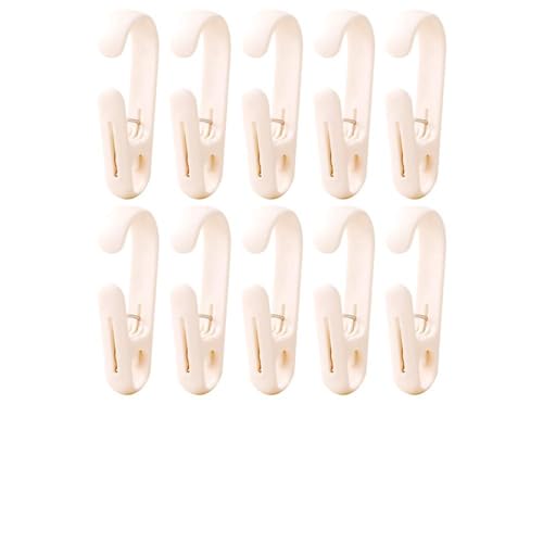 10Pcs Laundry Hooks with Clips Hanger Closet Organizer Clamps Hanging Socks Boot Bras Towels Shower Pegs for Bathroom Wardrobe Kitchen Office Holders Clothes Pins Heavy Duty Outdoor, Pink