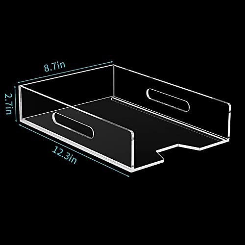 HIIMIEI Paper Organizer for Desk, Acrylic Paper Tray, Clear Letter Tray Desk Stackable Organizer Tray for School, Home, Office 2 Tiers - style: Vertical