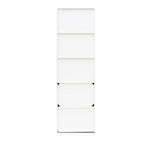 Furinno LUDER Book Shelf, 5-Tier Bookshelf, Bookcase with Open Shelves, 9.4 x 15.8 x 52, Easy Assembly, for Living Room, Bedroom, Home Office, White - color: White, size: 5-Tier