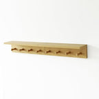 Entryway Coat Rack Hooks with Shelf, Sturdy Wooden Floating WallOrganizer Shelf with 4 Hooks siutable for Entrance, Mudroom, Kitchen, Bathroom,.etc(2pc-Oak Finish) - color: Oak 2PC