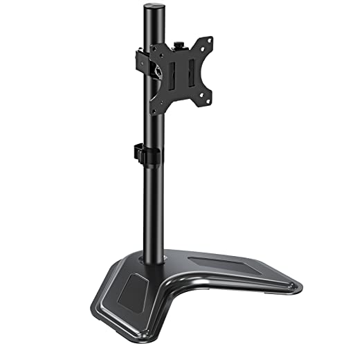 MOUNT PRO Single Monitor Stands Fits 13-32 inch/17.6 lbs Screen, Free-Standing Computer Monitor Mount for Desk, Display Standing with Adjustable Height/Tilt/Swivel/Rotation, VESA 75x75 100x100 - color: Black, size: Single