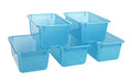 Storex Small Cubby Bin, 12.2 x 7.8 x 5.1 Inches, Candy Teal, 5-Pack (62480U05C) - color: Tint Teal, style: Bin Only