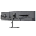 WALI Triple Monitor Stand, Free Standing Three LCD Monitor Fully Adjustable Desk Mount Fits 3 Screens up to 27 inch, 22 lbs Weight Capacity per Arm (MF003), Black - size: Triple, style: Free-Standing