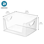 iDesign Stackable Open-Front Storage Bin with Handles for Kitchen, Clear, Made in USA - style: Pack of 1