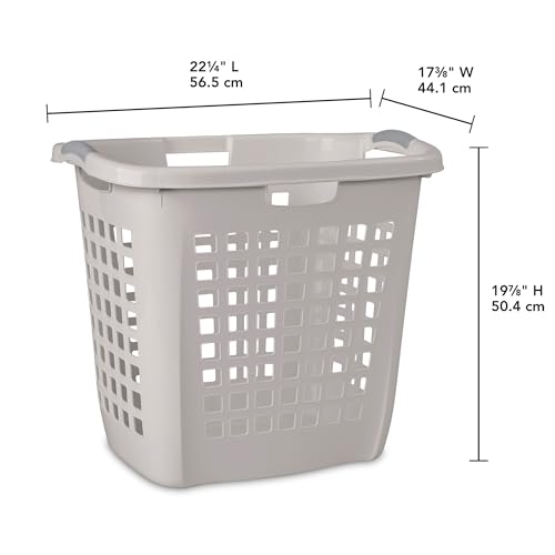 Sterilite 4-Pack 2.1 Bushel Ultra Easy Carry Hamper, Laundry Basket Organizer, Gray Pumice - Large Plastic Clothes Bin for Home, Dorm, Bathroom, and Bedroom Organization - color: Gray Pumice