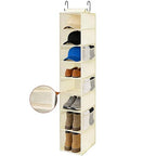 VERONLY Hanging Shoe Organizer for Closet with 8 Shelves,Mesh Pockets-Wider Hanging Shelves for Shoes,Clothes,Hats With Sturdy Bamboo-Supported Design (Beige) - style: Beige Bamboo Hanging