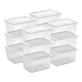 Sterilite 12 Pack Storage Boxes, Clear Plastic Stackable Containers, Lightweight Home Organizers with Snap Lids, 58 Quart, White - size: 58 Quart, style: 12 Pack