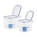 LocknLock Easy Essentials Food Storage Container and Scoop Set/Food Storage Bin Set, BPA-free/Dishwasher Safe, 4 Piece - Clear - size: 4 Piece Set