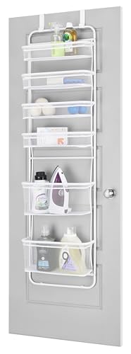 Whitmor Over The Door Organizer - 6 Sections - Pantry, Bathroom, Accessory Organizer - Metal and Mesh - White - color: White, size: Accessory Organizer
