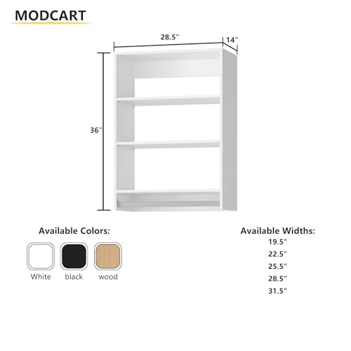 Medium Double Hanging Closet Unit, Modular Closet System, Wood Closet System Organizer with Storage for Walk In Closets, Clothing Rack Closet for Hanging Clothes, Bedroom, White, 28.5"W - color: White, size: 28.5" Wide, style: Medium Double Hanging