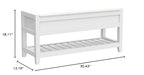 Roundhill Furniture Rouen Clean White Seating Bench with Shoe Storage, - color: White Faux Leather