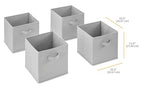 Whitmor Collapsible Cubes - 10.5 x 10.5 x 11 inches - Gray - Set of 4 - color: Gray, size: 10.5 x 10.5 x 11 inches (Set of 4)