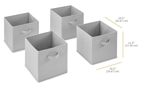 Whitmor Collapsible Cubes - 10.5 x 10.5 x 11 inches - Gray - Set of 4 - color: Gray, size: 10.5 x 10.5 x 11 inches (Set of 4)