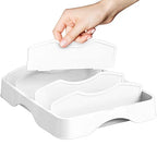 Simple Houseware Food Container Lids Storage Organizer with Adjustable Dividers, 13''x10'', White - size: Large - 13.25'' x 10.5''