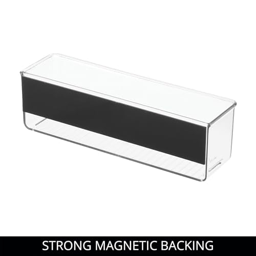iDesign Magnetic Medium Clear Plastic Organizer Bins for Laundry Room Storage - 2-Pack - size: Medium, style: Pack of 2