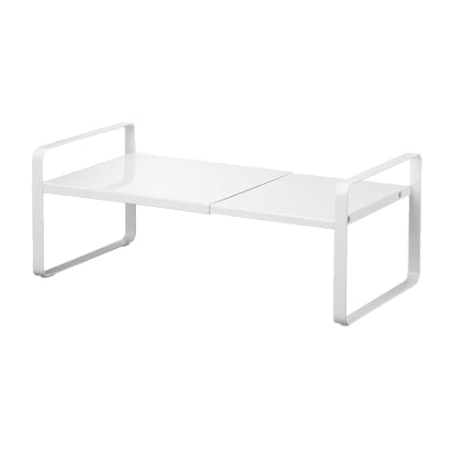 Yamazaki Home Tower Expandable Support Rack - Kitchen Storage Shelf Organizer - Small - Steel - color: White