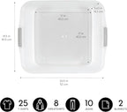 IRIS USA 33 Qt Plastic Under Bed Storage Organizer Bin Container with Secure Lids and Durable Black Buckles, Multi-Purpose for Clothes, Shoes, Clothing, and Bedding, Short, Clear, 3 Pack