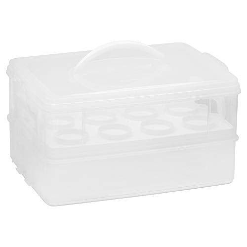 Snapware (2-Layer, 24 Cupcakes Plastic Detachable Cupcake Carrier Storage Container With Lid and Handle, Freezer Dishwasher Microwave Safe (Pack of 3) - size: 14.25" L x 10.5" W (Pack of 3)