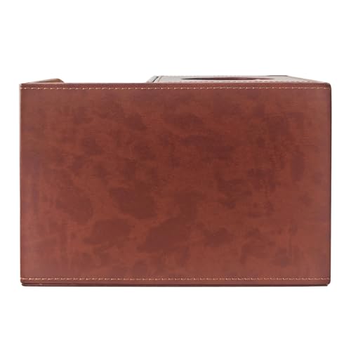 PU Leather Square Tissue Box Cover,Multifunctional Tissue Box Holder,Tissue Box with Storage,Tissue and Remote Control Holder,Tissue Box Decorative Desk Organizer for Home&Office,Brown - color: Brown