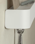 Kazai. Key Holder for Wall 'Tone' | Minimalist Key Hooks Design from Berlin | Modern Key Hanger with Metal Shelf | Key Hook Wall Mounted as Hallway Furniture | White - color: White