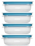 Rubber maid 1.25 Cup Flex & Seal Leak Proof Lids Food Storage Container Set, Teal, Clear Meal Prep Flex Containers, 4 Piece Bundle Set - size: 1.25 Cup