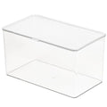 ZEXALOR Clear Plastic Storage Bin with Lid, Organizer for Pantry, Office, Bathroom, Kitchen, Snack, Tea Bag, Coffee Container (Large) - size: Large