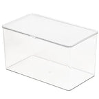 ZEXALOR Clear Plastic Storage Bin with Lid, Organizer for Pantry, Office, Bathroom, Kitchen, Snack, Tea Bag, Coffee Container (Large) - size: Large