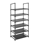 6 Tier Metal Structure Free Standing Shoe Rack for Small Space Entryway, Bedroom, Closet, Narrow Vertical Shelf Organizer for Space Saving Storage - size: 6 Tier