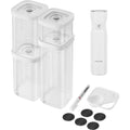 ZWILLING Fresh & Save Cube Box Set, 7-pc, Plastic, Airtight Dry Food Storage Container, Small Cube Set with Pump - size: 7 Pieces S