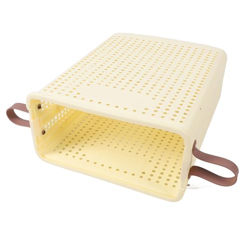 JTLB Slim Laundry Basket Foldable Space Saving Sturdy PP Plastic Narrow Clothes Hamper for Bathroom Corner Cream White (No Wheels) - color: No Wheels