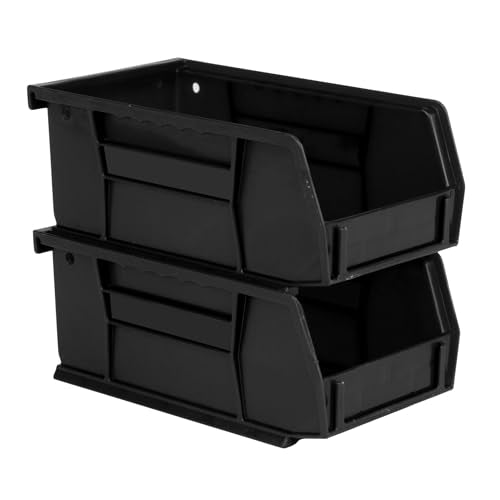 Hudson Exchange 7-1/2" x 4" x 3" (12 Pack) Plastic Stackable Storage Bin and Hanging Container, Black - color: Black, size: 12 Pack