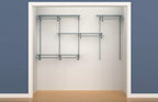 ClosetMaid ShelfTrack Wire Closet Organizer System, Adjustable from 5 to 8 Ft., With Shelves, Clothes Rods, Hardware, Durable Steel, Satin Chrome - color: Satin Chrome, size: 5 to 8 ft