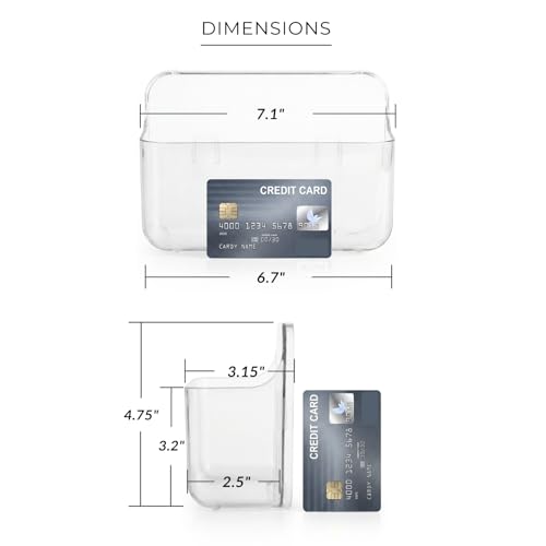No-Drill Wall Organizer Bin – Clear Removable Adhesive Storage Box with Drain Holes, PET Plastic, Ideal for Small Items in Kitchen, Bathroom, Cabinet Door – Sandra Series - size: Small