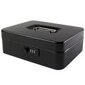 KYODOLED Large Cash Box with Combination Lock Safe Metal Money Box with Money Tray for Security Lock Box 9.84"x 7.87"x 3.54" Black - color: Black, size: Large