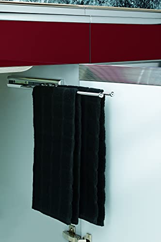 Rev-A-Shelf Under Sink Cabinet Kitchen Bathroom Prong Pullout Extendable 2 Prong Standard Size Towel Bar Organizer, Chrome, 563-51-C
