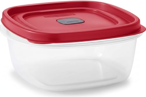 Bundle Rubber Maid Food Storage Containers 5 Cup Food Storage Containers 7 Peice Set, Red Easy Find Lids, 3 Containers, 3 Lids Chalk Pen And Chalk Labels - color: Red, size: 5 Cup Pack of 3