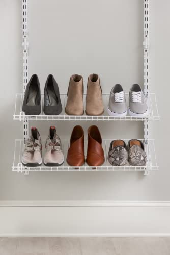 Rubbermaid Customizable Wall Mount Shoe Shelf, White, for Home/House/Closet/Laundry/Linen Organization - style: Shoe Shelf