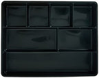 Rubbermaid Extra Deep Desk Drawer Director Tray, Plastic, 11.875 x 15 x 2.5 Inches, Black (Pack of 2) - size: 7 Section (Pack of 2)