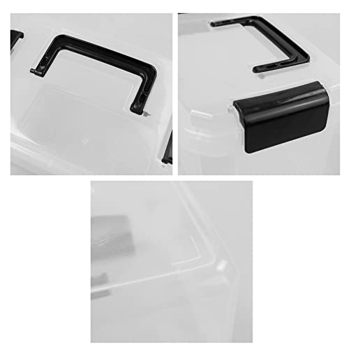 Jekiyo 2.5 Quart Plastic Latching Box, Clear Bin with Black Handle, 4 Packs - size: 2.5 Quart