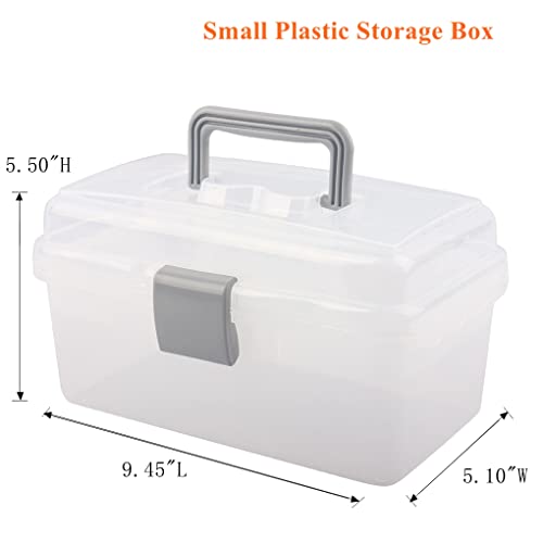 BangQiao Multipurpose Plastic Storage Container Box with Handle and Latch Lock, Clear Gray - color: clear/gray