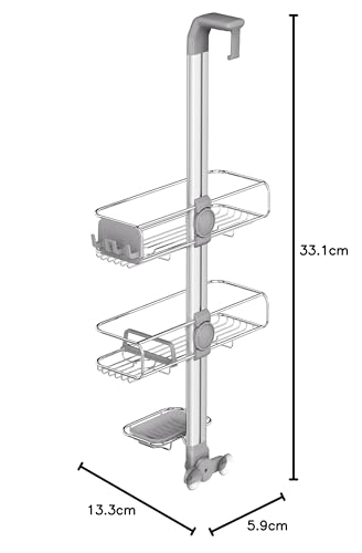 simplehuman Over-Door Shower Caddy, Stainless Steel and Anodized Aluminum - style: Over Door