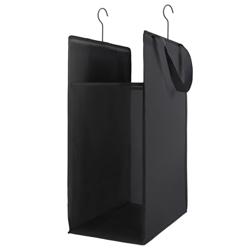 Fentec Hanging Laundry Hamper, Hanging Laundry Basket, Slim Laundry Hamper Bag with Handles, Portable Hanging Closet Hamper, Mesh Heavy Duty Hanging Laundry Bag (Black,1 Pack) - color: Black, size: 1 Pack-One section