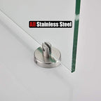 JQK Bathroom Glass Shelf, Tempered Glass Shower Storage 12 by 5 inches, 304 Stainless Steel Brushed Finish Wall Mount, TGS101L12-BN - color: Brushed, size: 12 Inch (1 Pack)